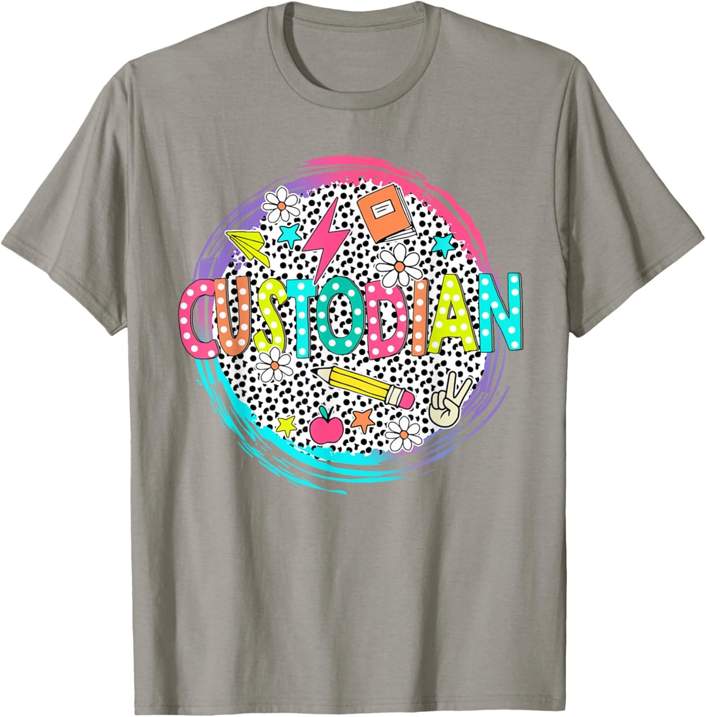 Cute Custodian Shirt First Day of school Back to school gift T-Shirt - T-Shirt | Sand