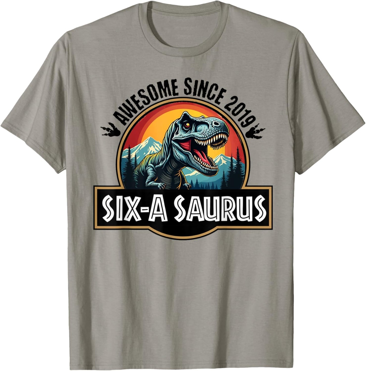 Six-a-Saurus 6th Birthday Dinosaur T-Rex for Boys And Girls T-Shirt - T-Shirt | Sand