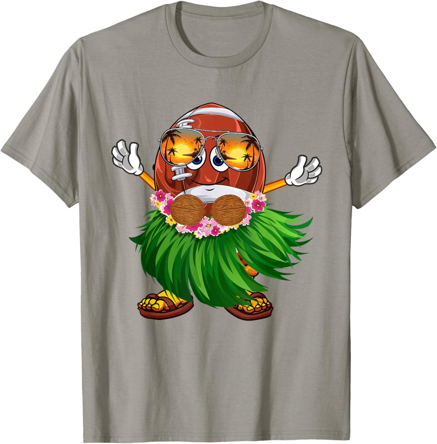 Funny Hawaii Football Ball Hawaiian Tropical Summer Vacation T-Shirt - T-Shirt | Sand