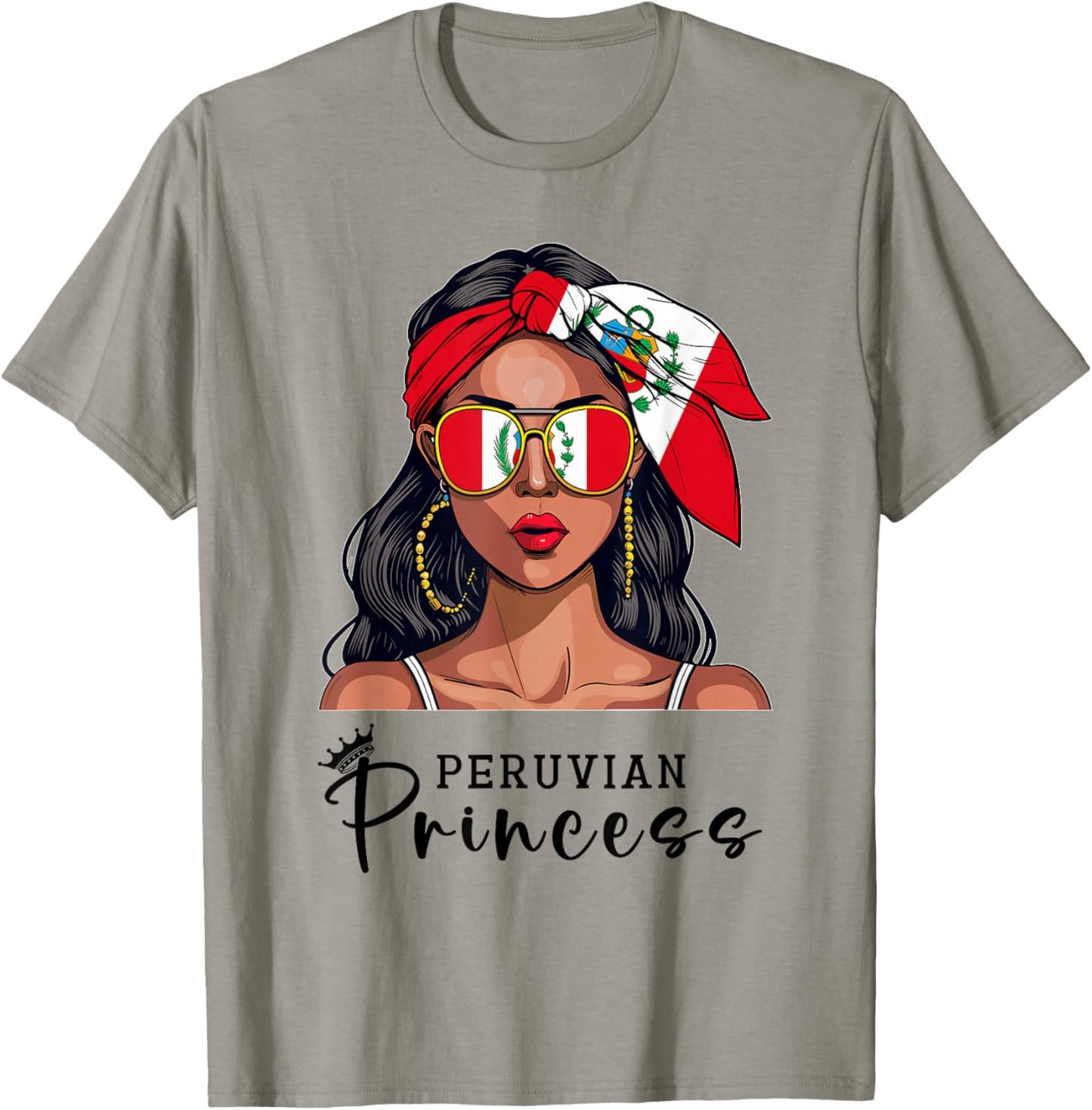 Peruvian Souvenirs Products Woman Flag Princess Peru T-Shirt - T-Shirt | Sand
