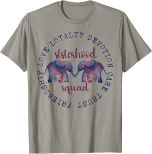 Elephant Friendship Sisterhood Squad Tribe Crew Friend Group T-Shirt - T-Shirt | Sand