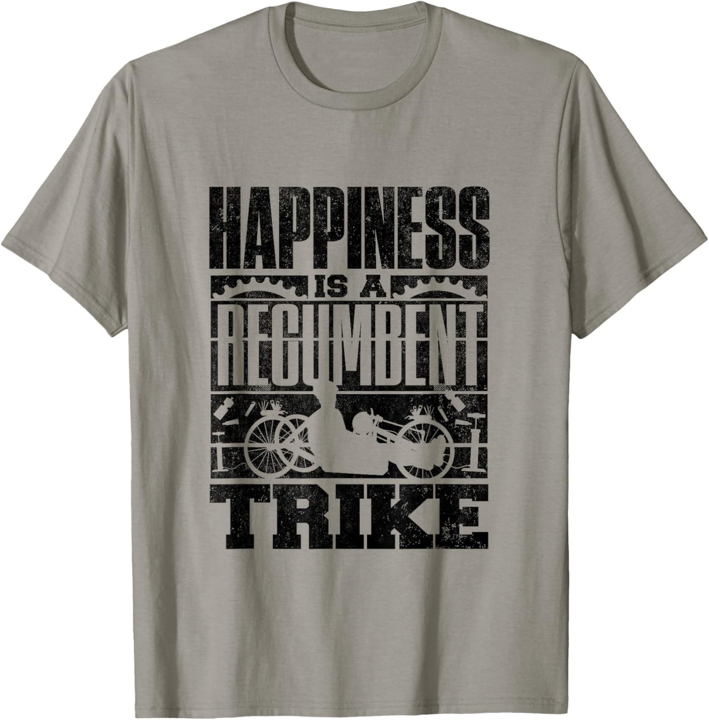 Recumbent Trike Bike Triker Happiness Is A Recumbent Trike T-Shirt - T-Shirt | Sand