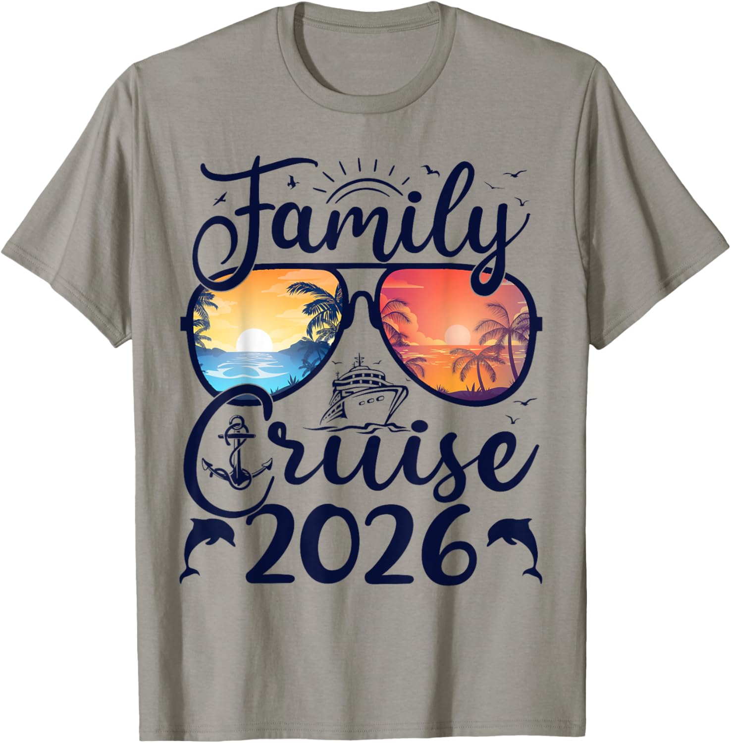 Family Cruise 2026 Summer Vacation Matching Family Cruise T-Shirt - T-Shirt | Sand