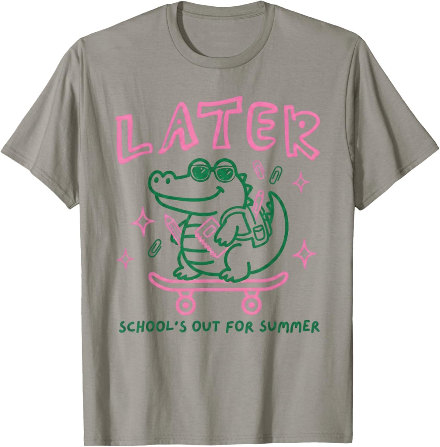 Later School’s Out for Summer Alligator Graphic for Kids T-Shirt - T-Shirt | Sand