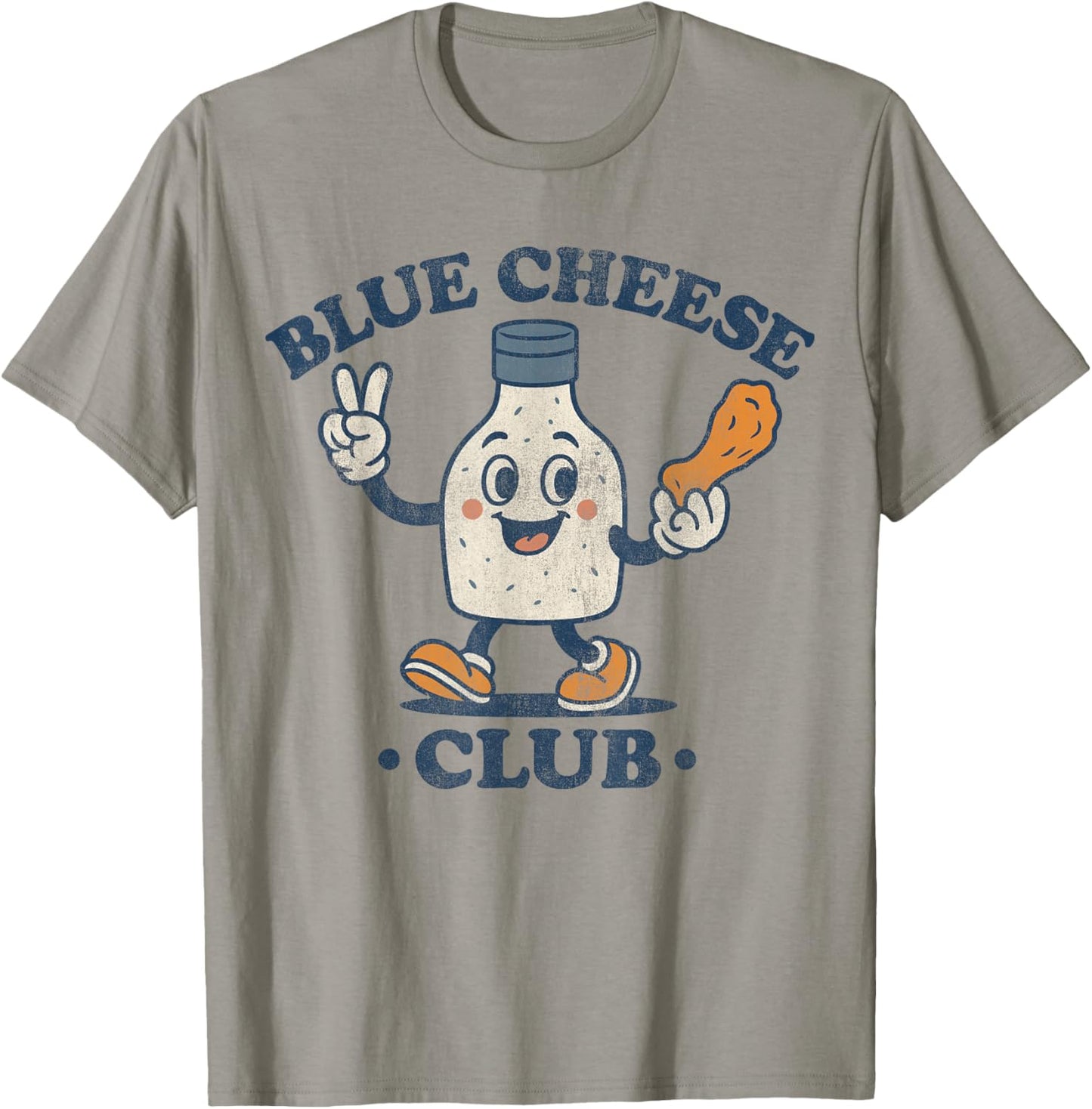 Vintage Blue Cheese Club Retro T-Shirt - T-Shirt | Sand