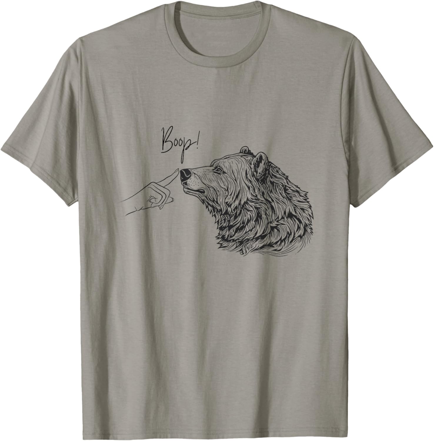 Boop Bear Funny Cute Nose Boop Forest Animal T-Shirt - T-Shirt | Sand