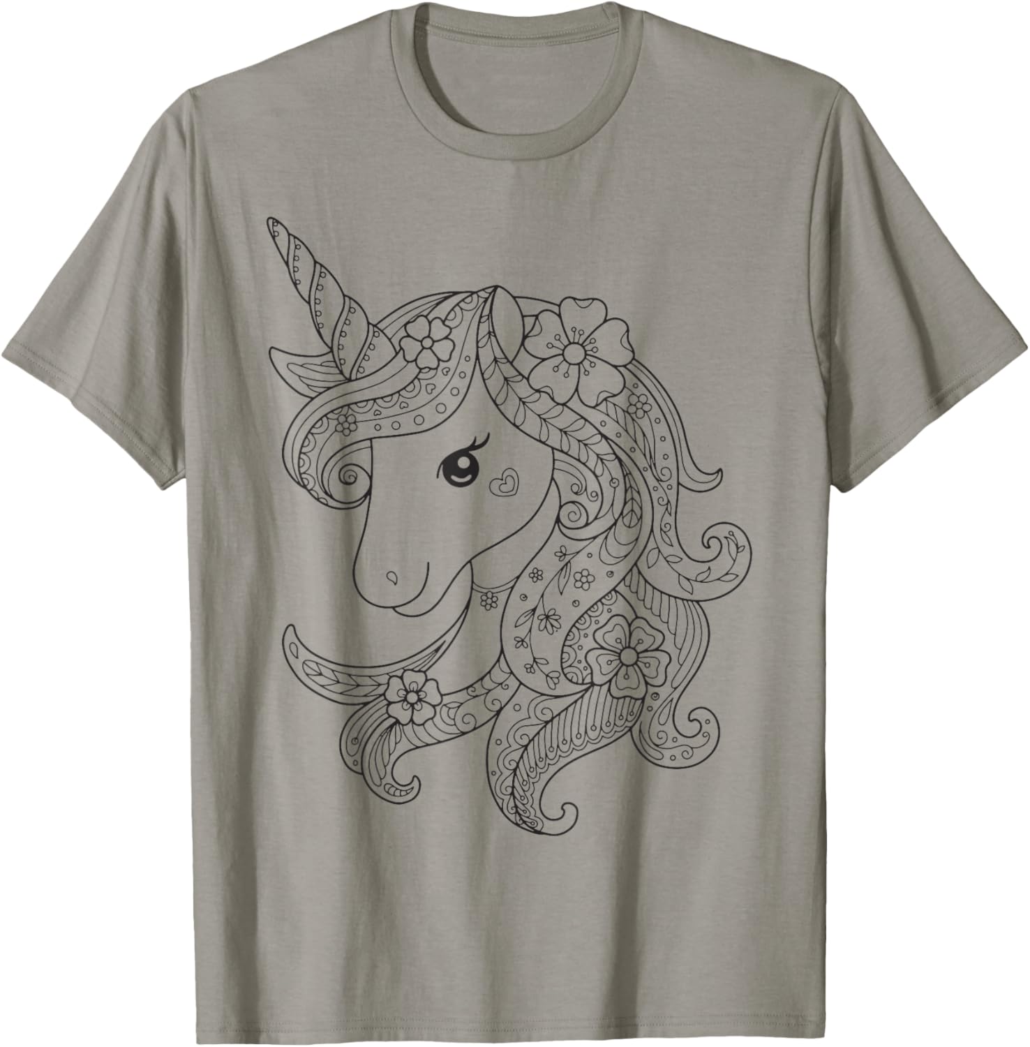 Unicorn to paint and color T-Shirt - T-Shirt | Sand