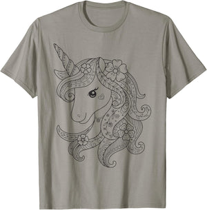 Unicorn to paint and color T-Shirt - T-Shirt | Sand