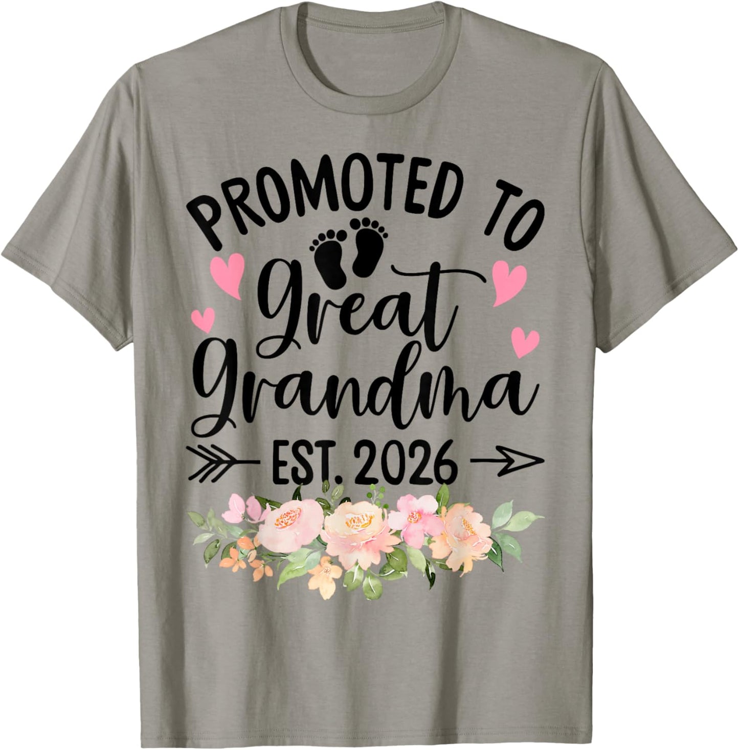 Promoted to Great Grandma Est 2026 First Time New Grandma T-Shirt - T-Shirt | Sand