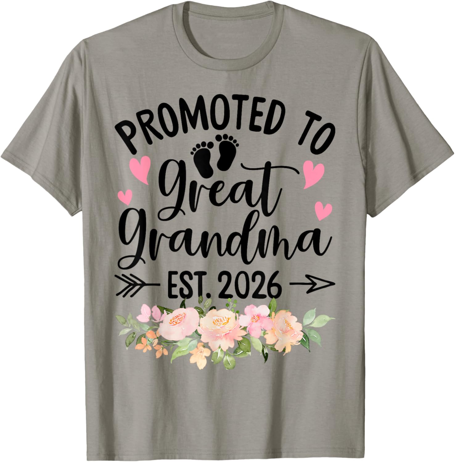 Promoted to Great Grandma Est 2026 First Time New Grandma T-Shirt - T-Shirt | Sand