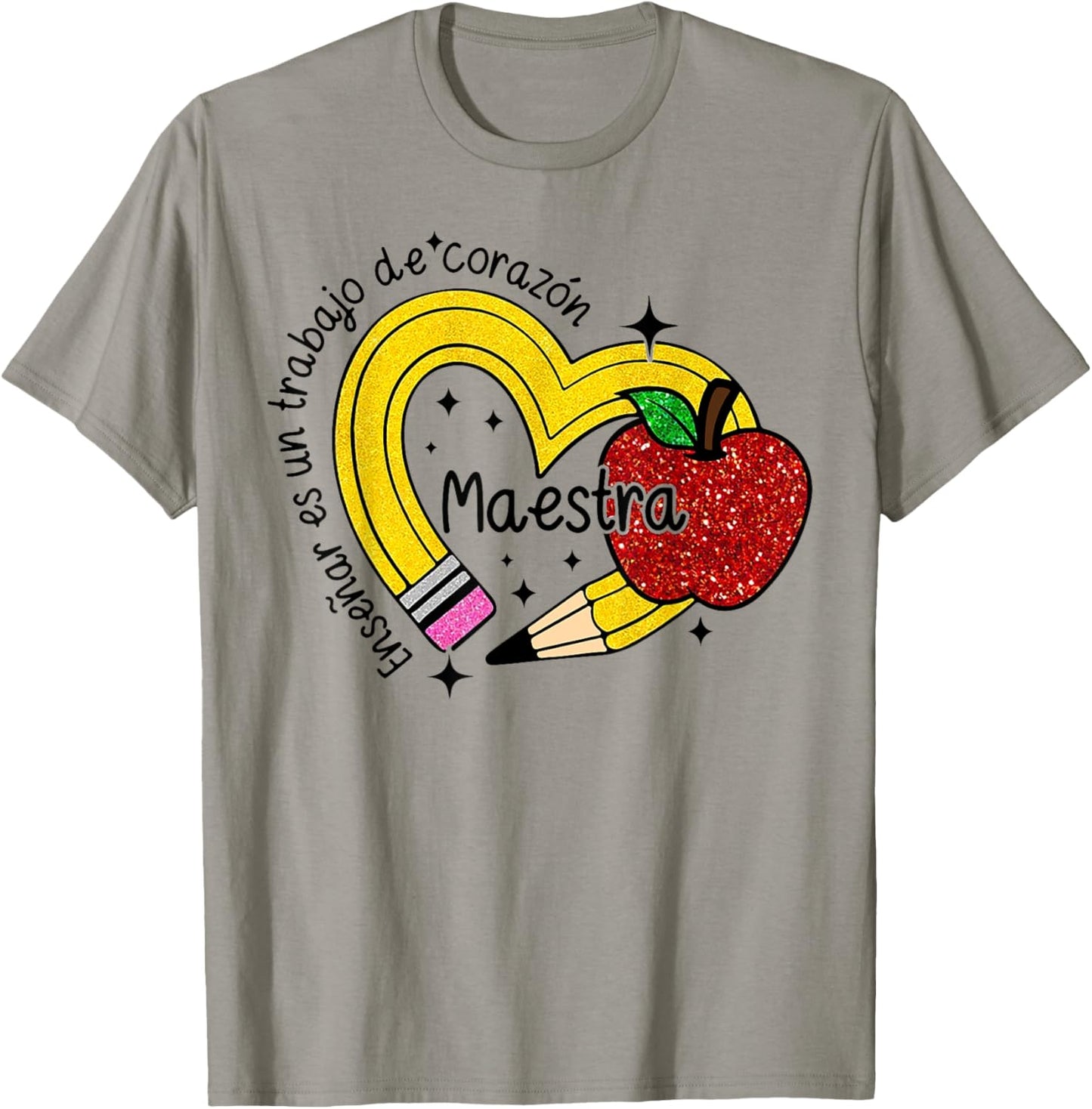 Maestra Enseñar Es Un Trabajo de Corazón T-Shirt - T-Shirt | Sand