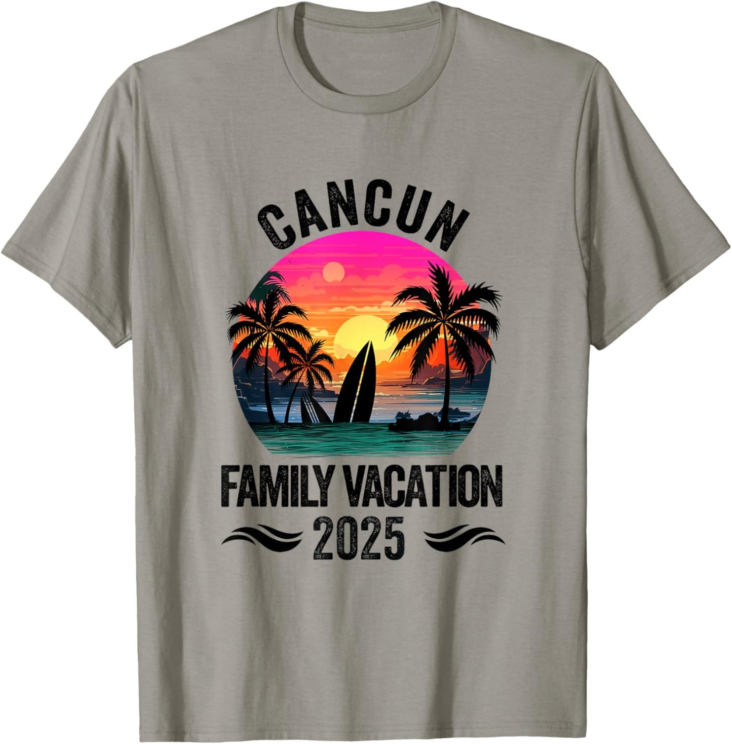 Cancun Family Vacation 2025 Matching Outfits Beach Summer T-Shirt - T-Shirt | Sand