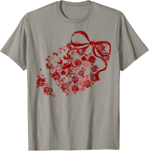 Floral Football Game Day Girly Coquette Team Spirit Maroon T-Shirt - T-Shirt | Sand