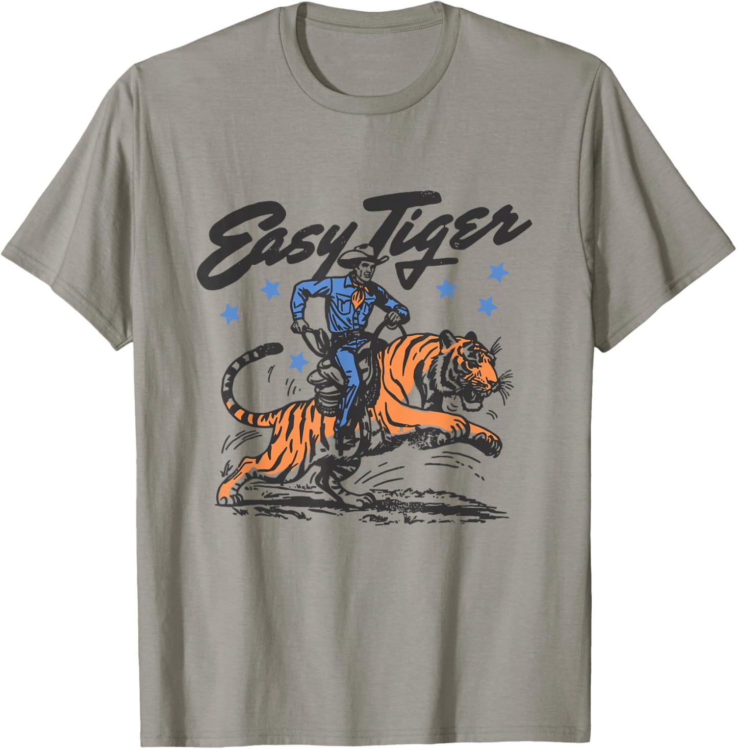 Trendy Vintage Easy Tiger Cowboy Western Boho Hippie Style T-Shirt - T-Shirt | Sand