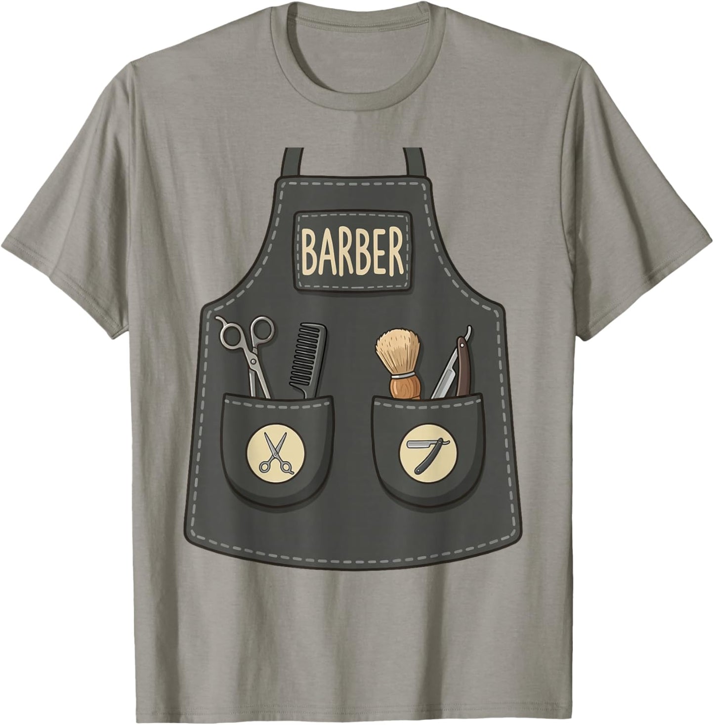 Barber Hair Stylist Funny Cool Apron Barbershop Costume T-Shirt - T-Shirt | Sand