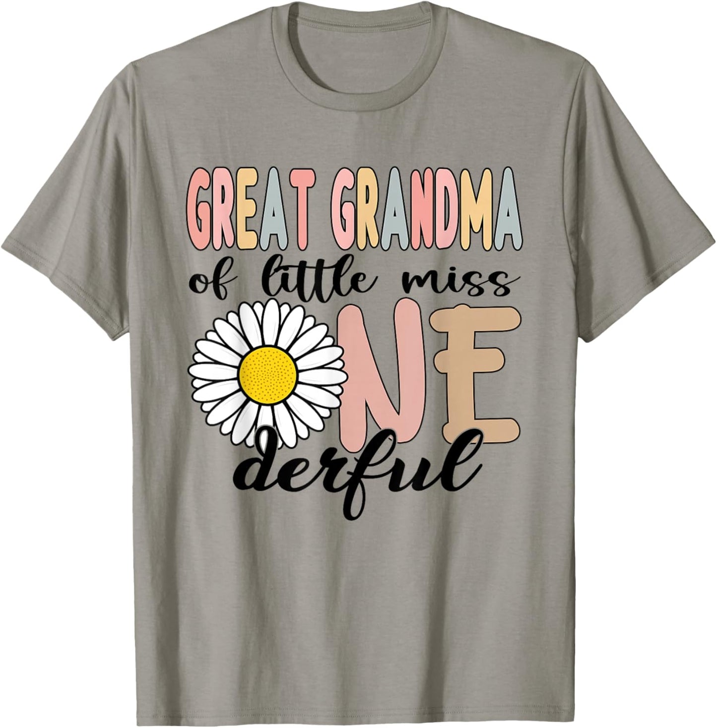 Great Grandma of Little Miss Onederful First Bday Daisy T-Shirt - T-Shirt | Sand