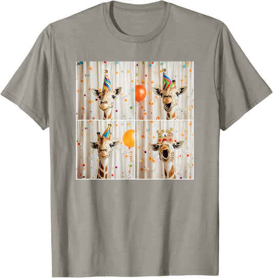 Happy Giraffe Face Jungle Animal Selfie Birthday Giraffe T-Shirt - T-Shirt | Sand