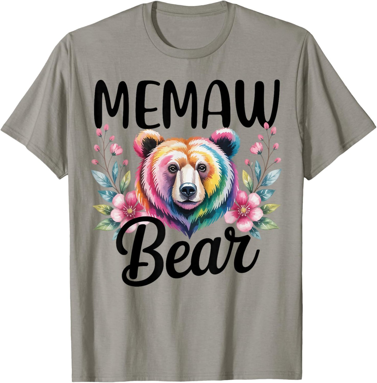 Memaw Bear Floral Graphic for Mothers Day Moments T-Shirt - T-Shirt | Sand