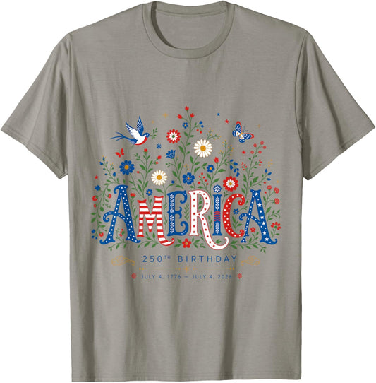 250 Years America Anniversary USA 250th Birthday Apparel T-Shirt - T-Shirt | Sand