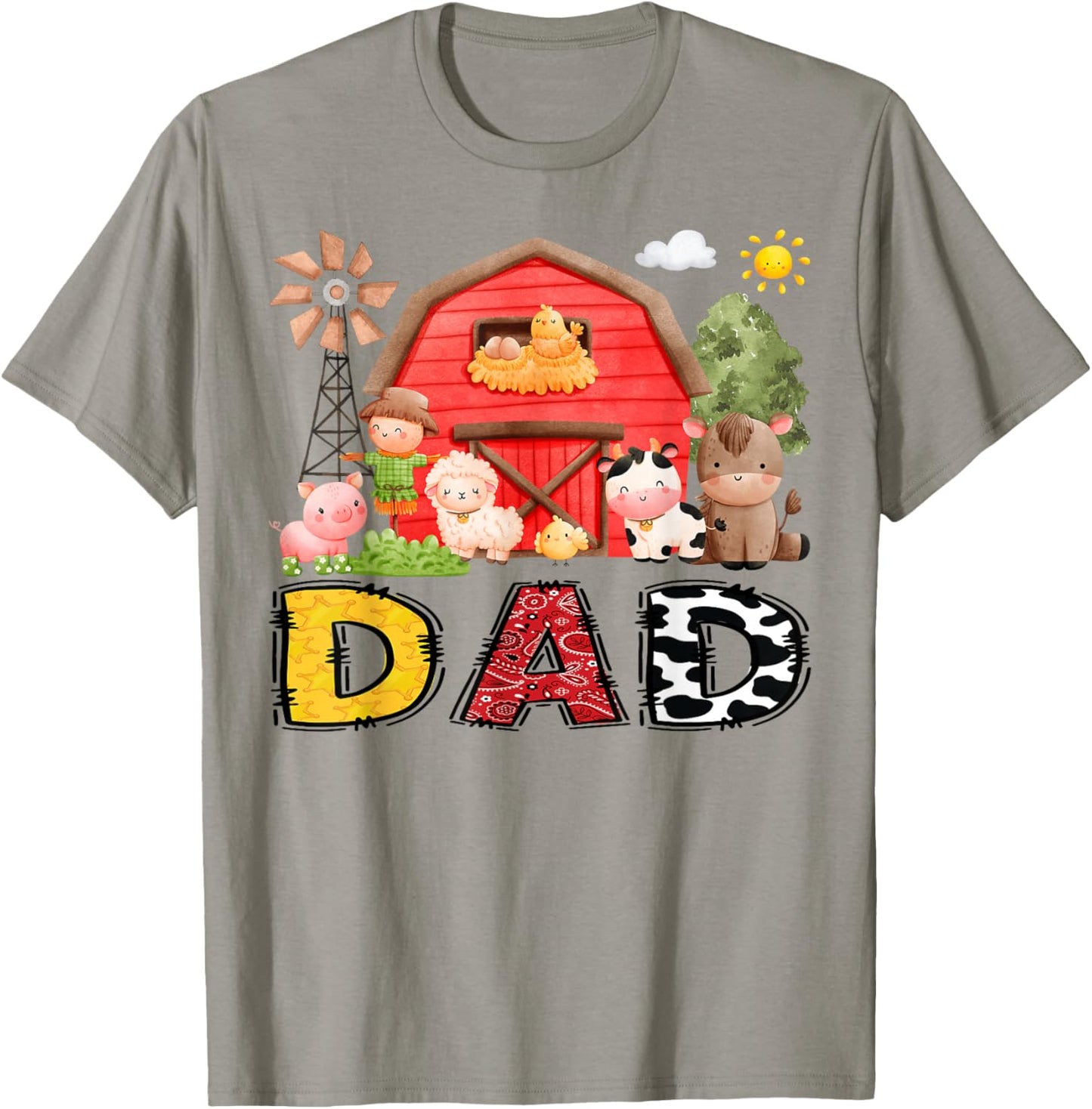 Dad Farm Cow Birthday Boy Matching Family Matching T-Shirt - T-Shirt | Sand