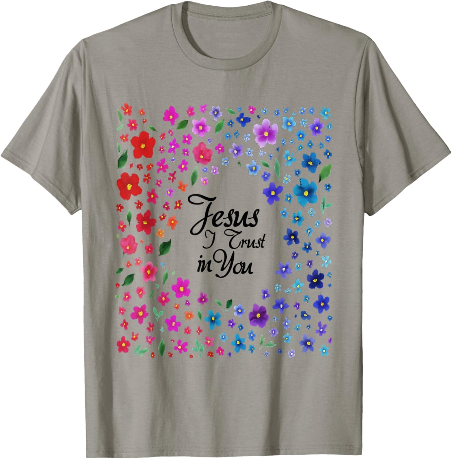 Faith and Trust in Jesus Divine Mercy Prayer Print T-Shirt - T-Shirt | Sand