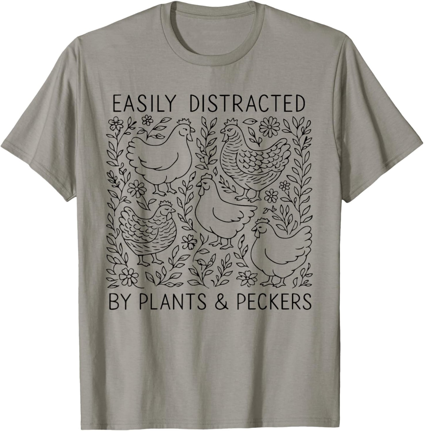 Hoeing Ain’t Easy Funny Gardening Shirt Gardener Plant Lover T-Shirt - T-Shirt | Sand