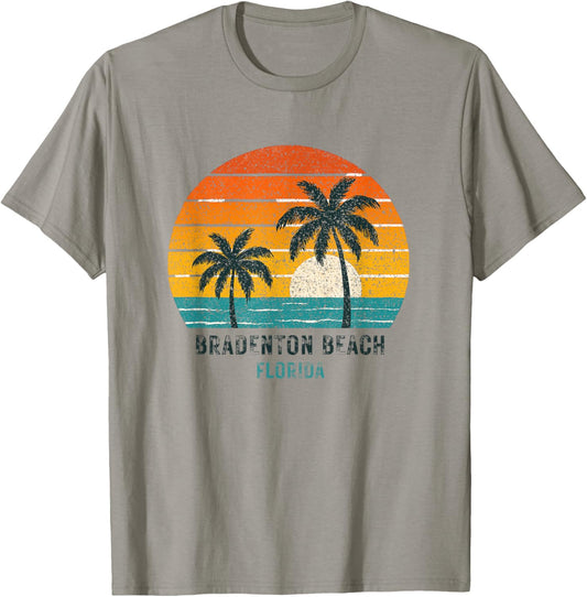 Bradenton Beach Florida Retro Vintage Souvenir Sun Vacation T-Shirt - T-Shirt | Sand