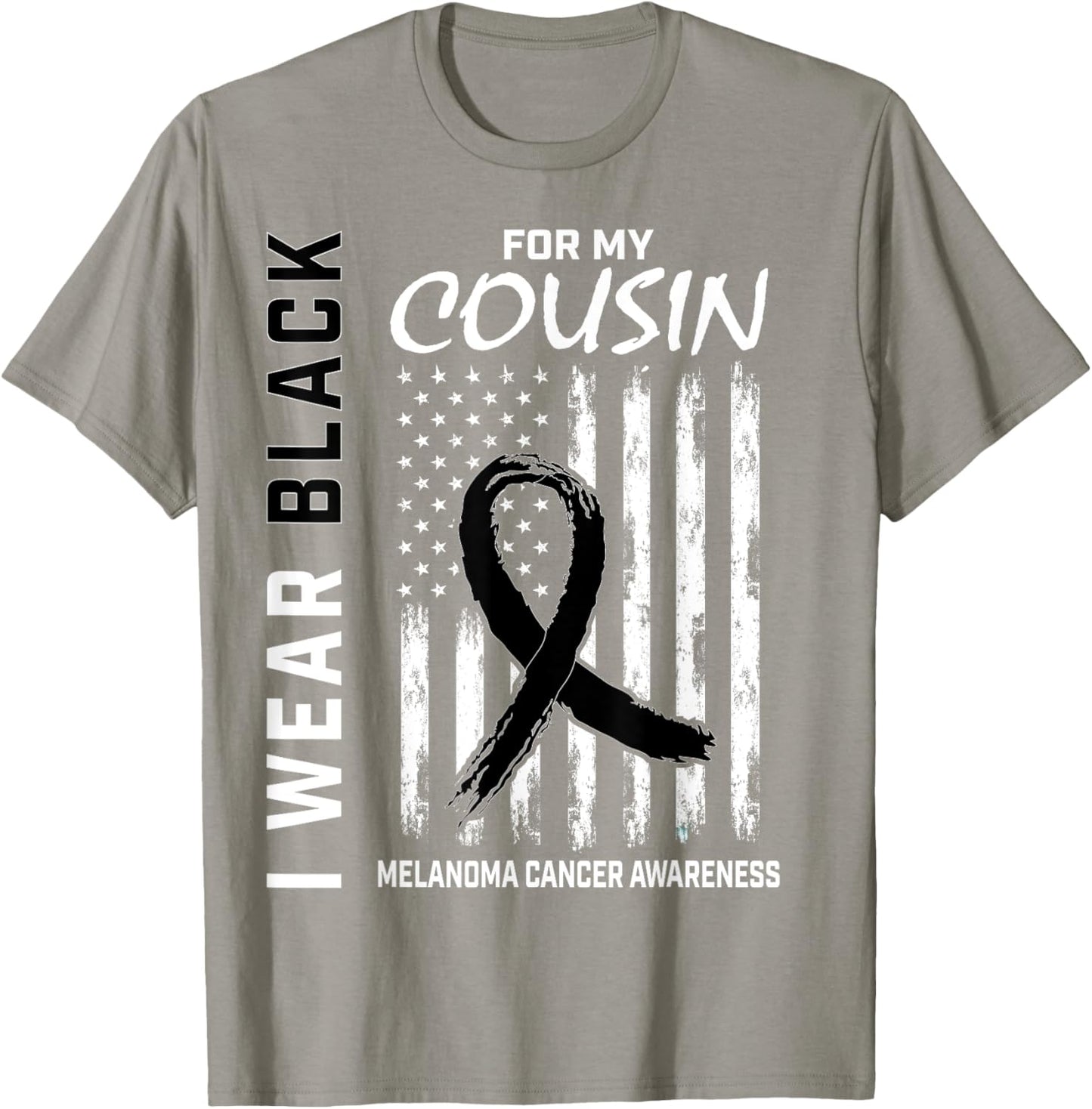 Skin Cancer Cousin Melanoma Cancer Awareness Flag Products T-Shirt - T-Shirt | Sand