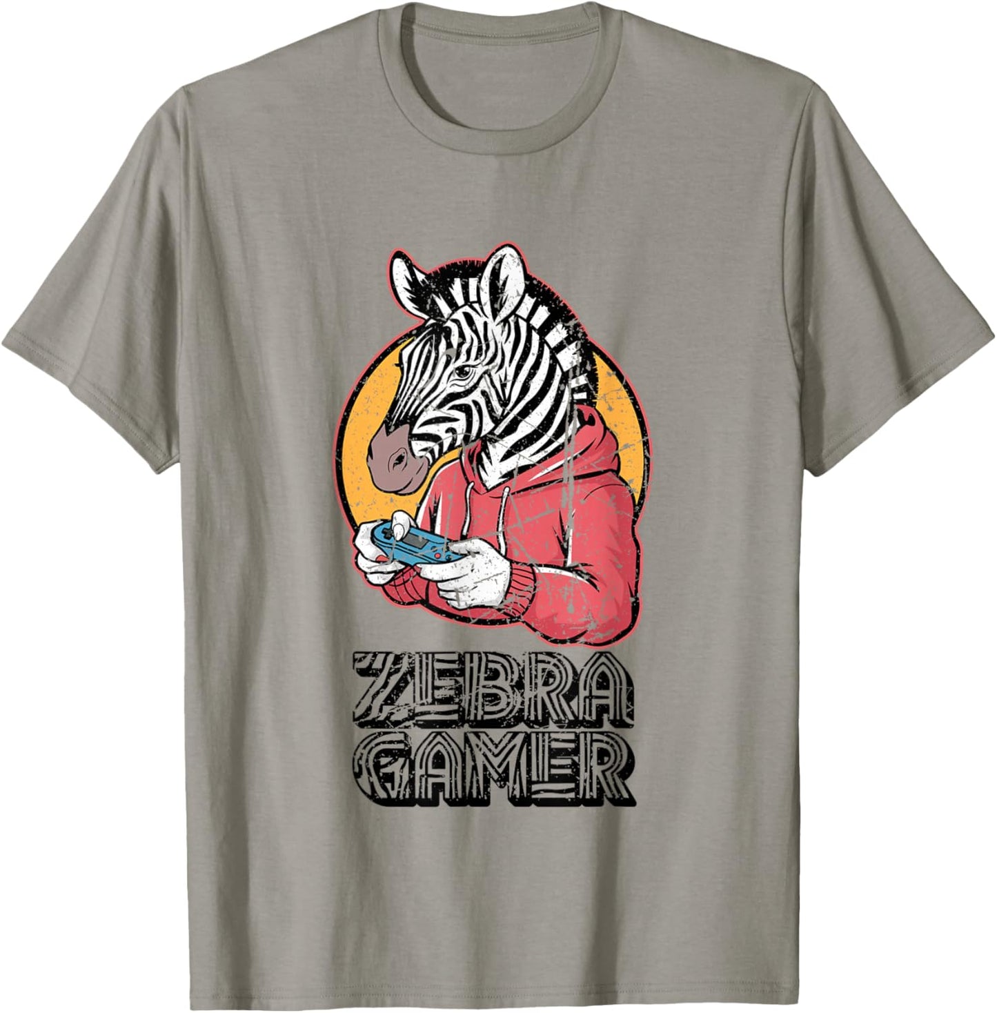 Zebra Gamer Graphic Design For Gamer Kids T-Shirt - T-Shirt | Sand