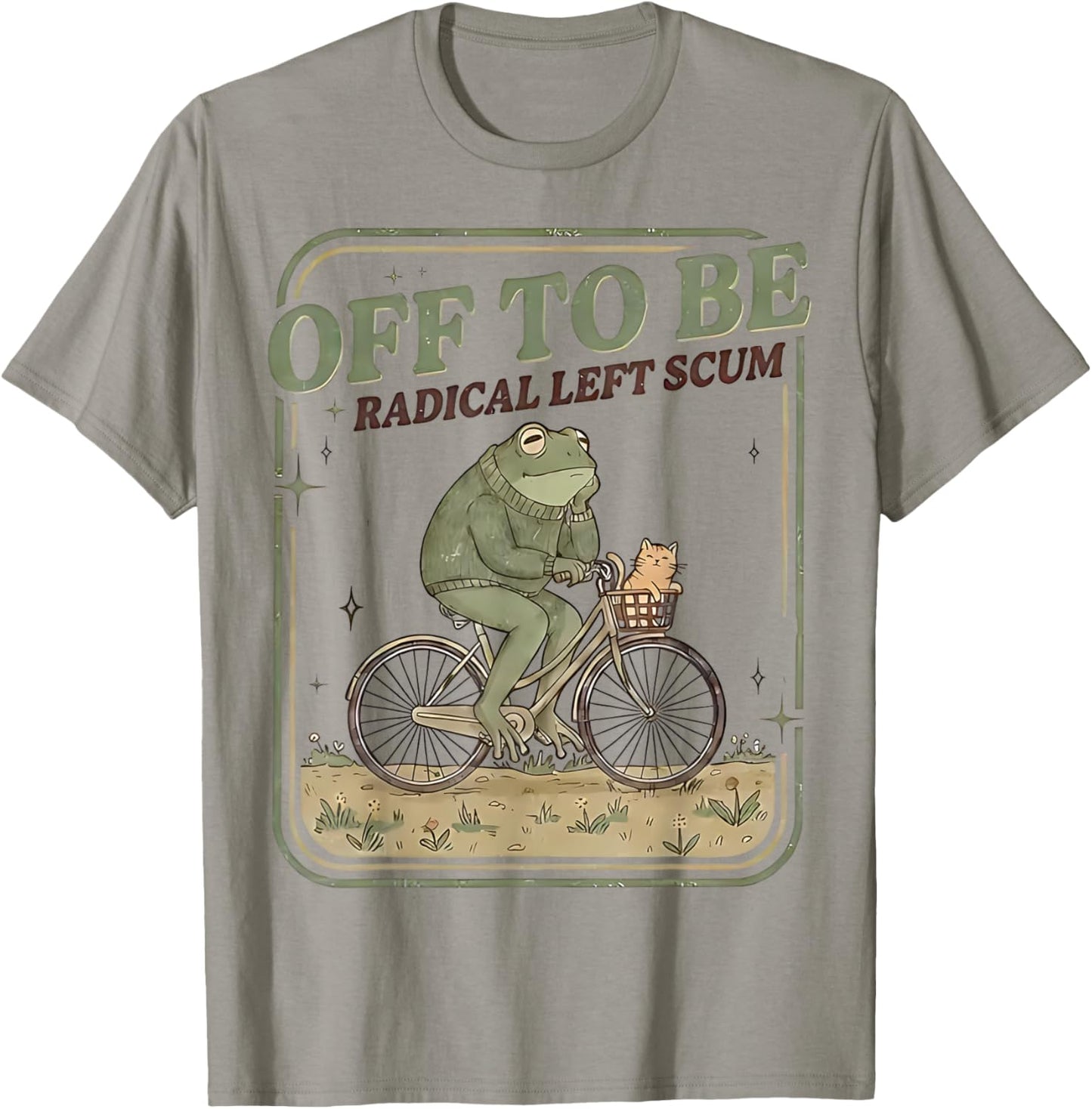Frog Bicycle Meme T-Shirt - T-Shirt | Sand