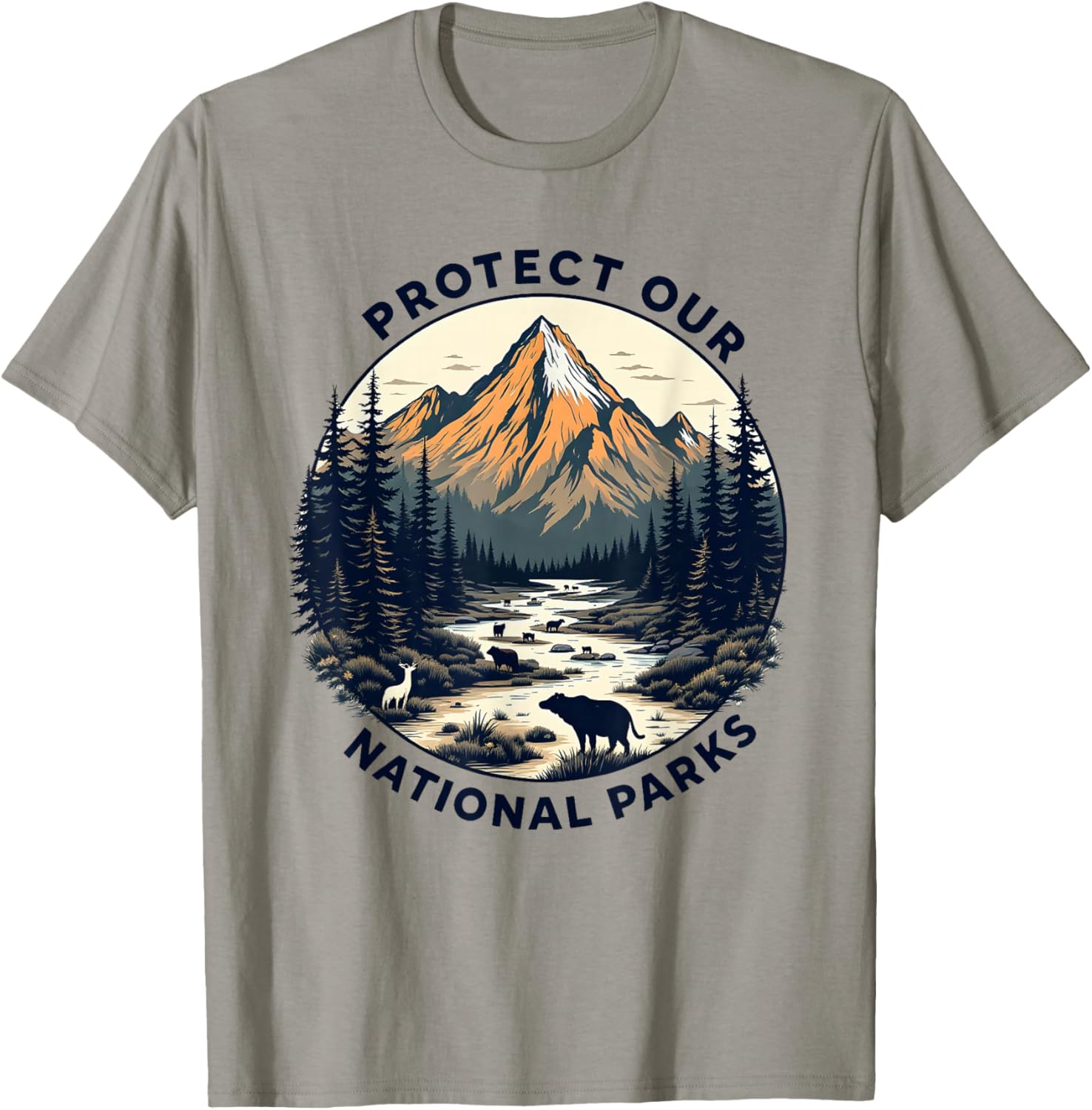 Protect Our National Parks Save the Nature Wildlife T-Shirt - T-Shirt | Sand