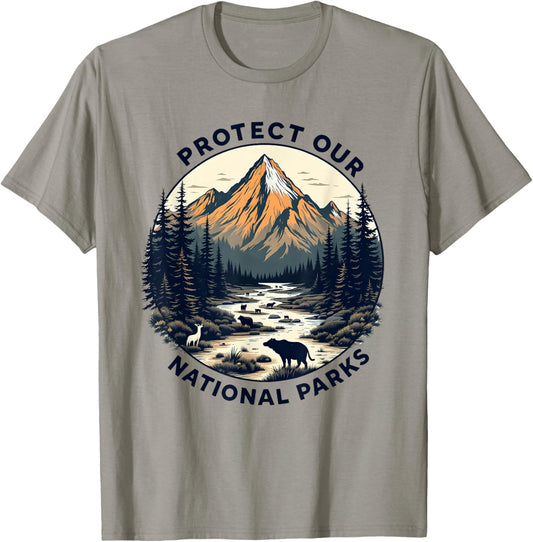 Protect Our National Parks Save the Nature Wildlife T-Shirt - T-Shirt | Sand