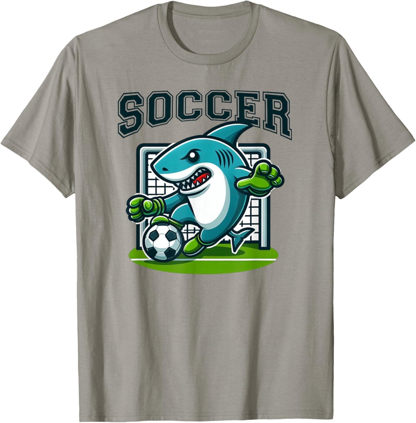 Soccer Shark Playing Soccer T-Shirt - T-Shirt | Sand