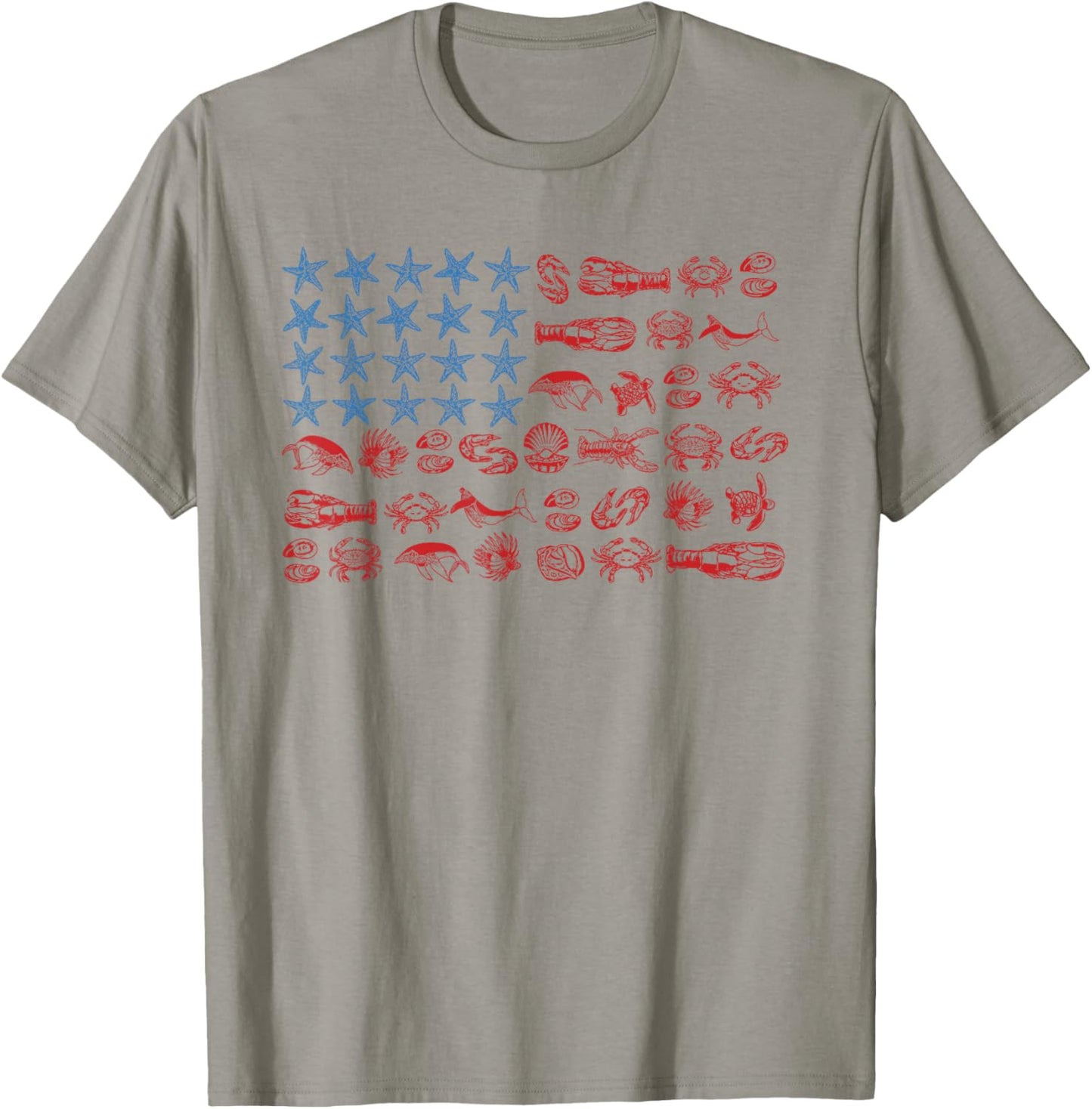 Seashell USA Flag 4th of July Women Kids Summer T-Shirt - T-Shirt | Sand