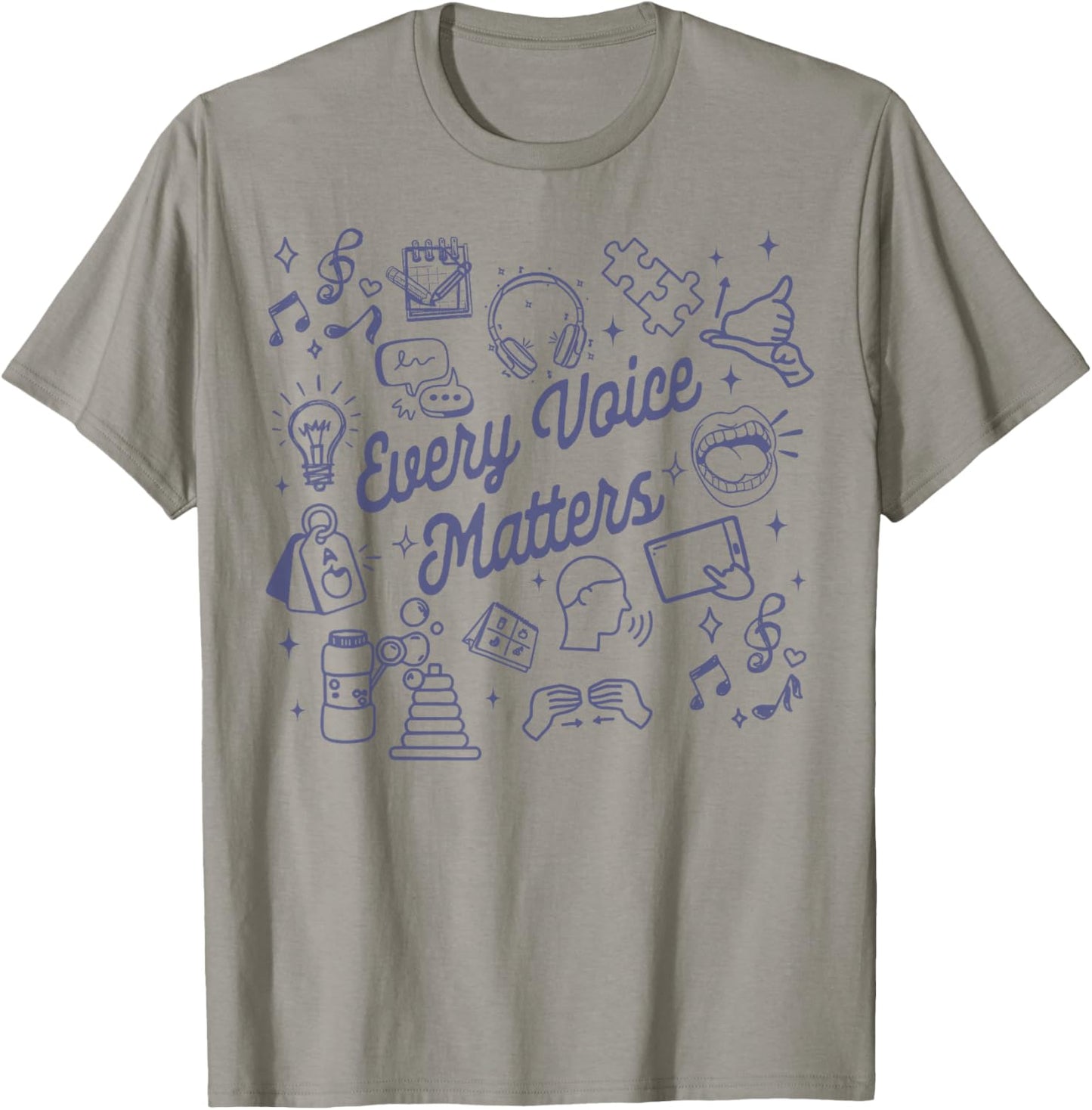 SLP AAC Speech Language Pathologist Every Voice Matters T-Shirt - T-Shirt | Sand