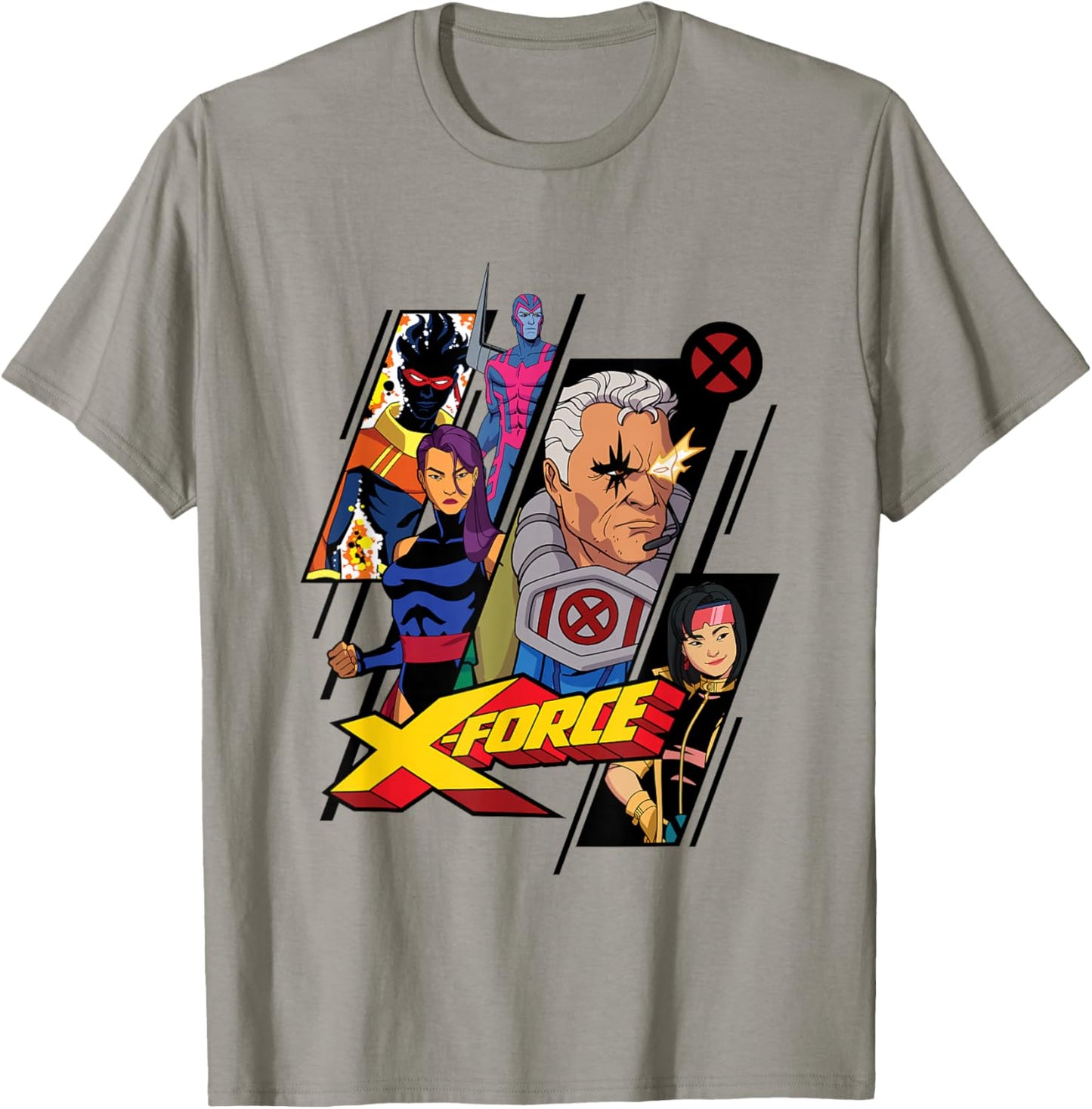 Marvel X-Men '97 X-Force Cable Jubilee Psylocke Comic T-Shirt - T-Shirt | Sand