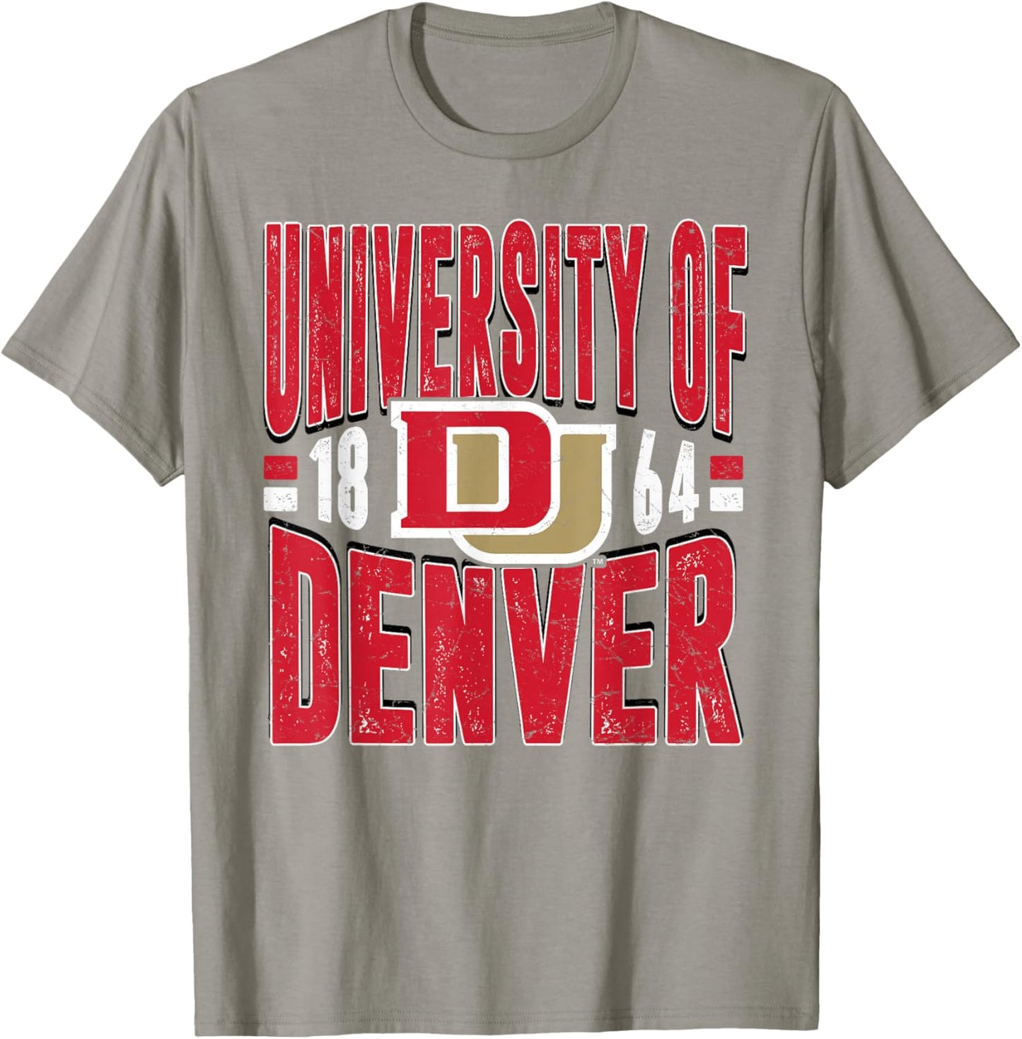 Denver Pioneers Vintage 90's Retro Gray Officially Licensed T-Shirt - T-Shirt | Sand