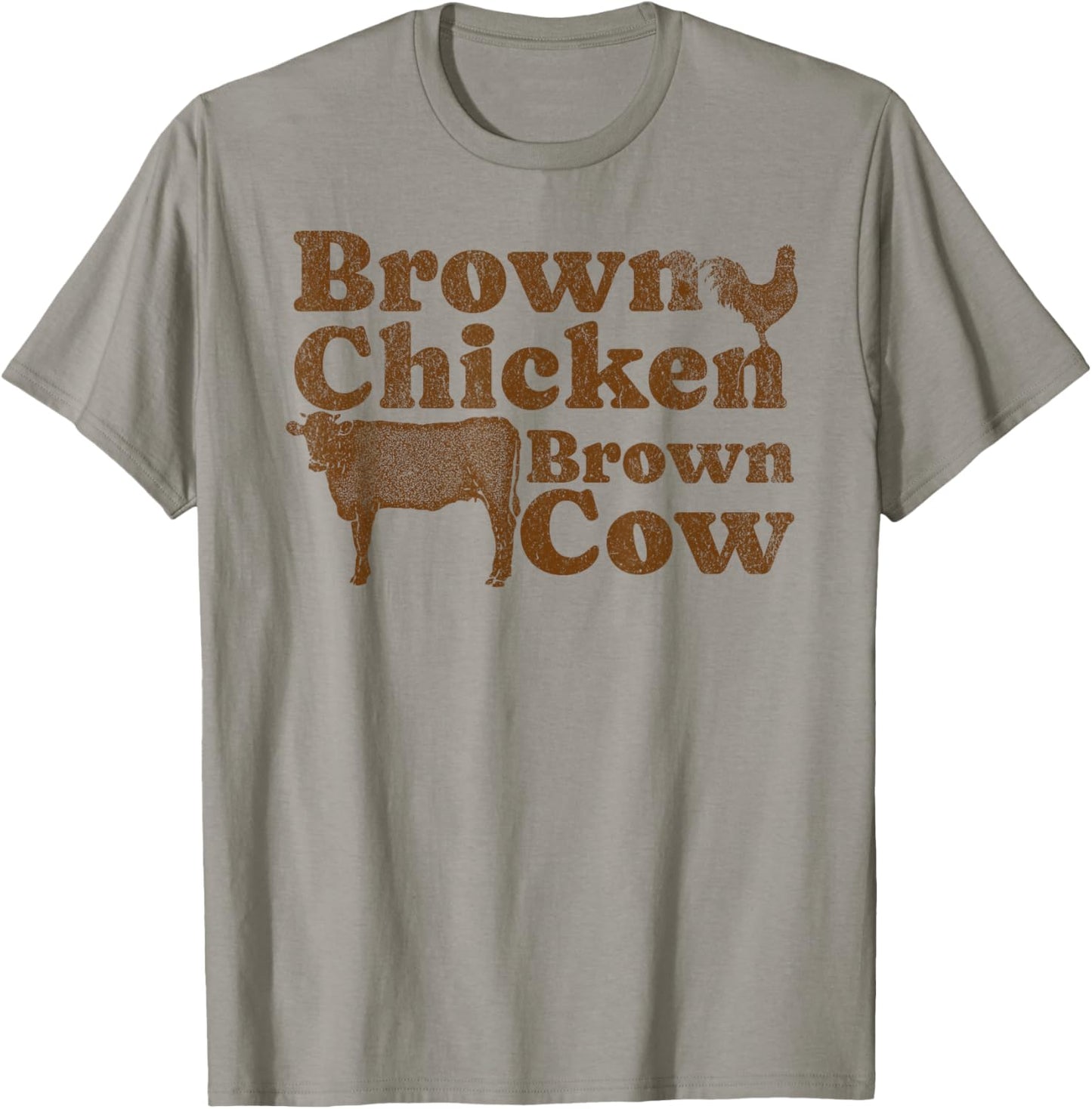 Brown Chicken Brown Cow 1970s Music Bow Chicka Wow Wow Joke T-Shirt - T-Shirt | Sand