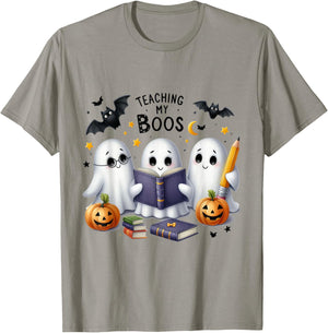 Teaching My Boos Halloween Ghost Party Costume Women Teacher T-Shirt - T-Shirt | Sand