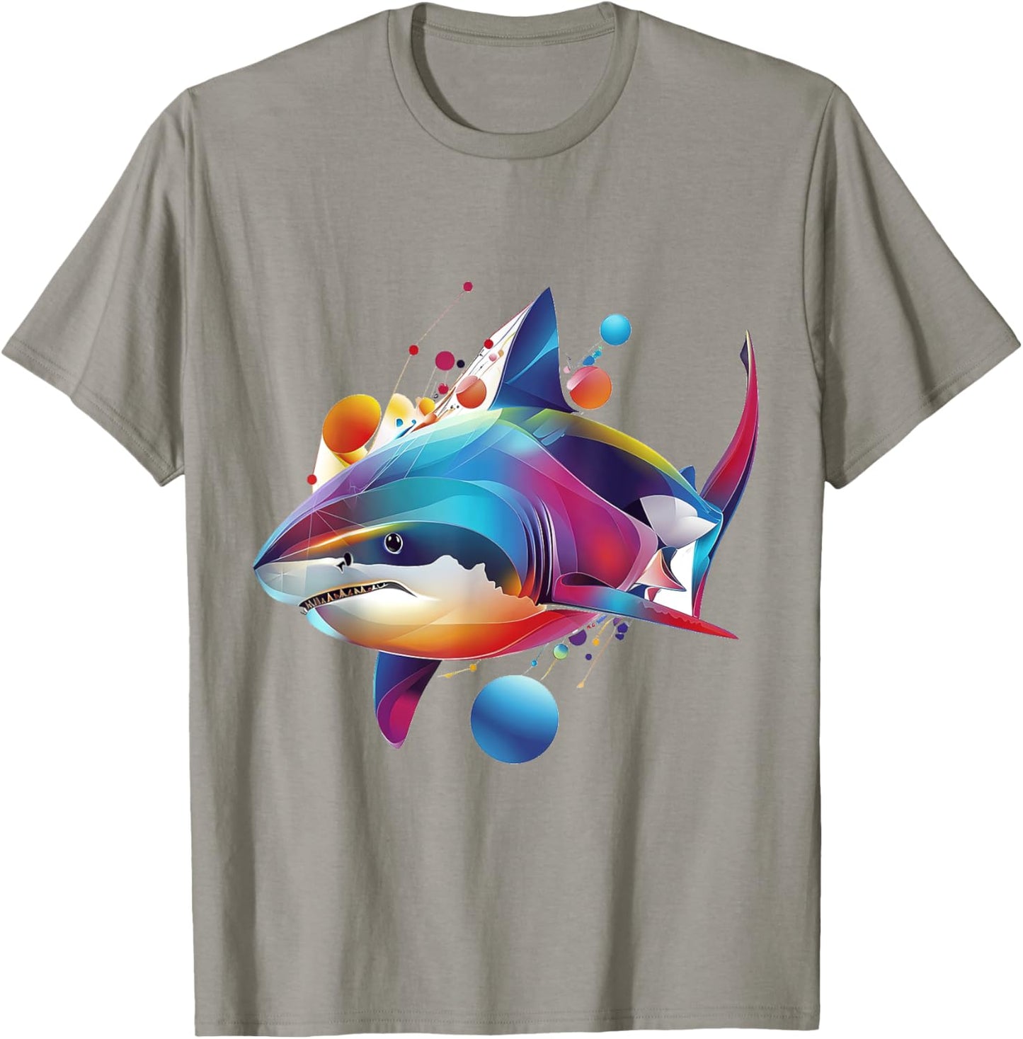 Shark Animal Print Motif Colorful Artwork Abstract Shark T-Shirt - T-Shirt | Sand
