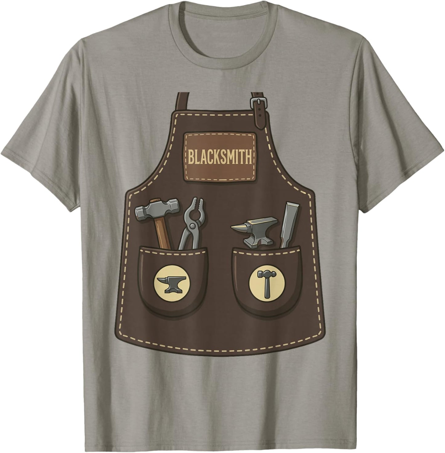 Blacksmith Funny Forge Worker Farrier Apron Costume T-Shirt - T-Shirt | Sand