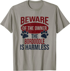 Beware - Dog Dad Dog Mom Bordoodle Dog Owner Women T-Shirt - T-Shirt | Sand