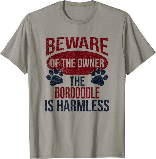 Beware - Dog Dad Dog Mom Bordoodle Dog Owner Women T-Shirt - T-Shirt | Sand