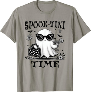 Martini Halloween, Cute Ghost Martini, Spook-tini Time, Fall T-Shirt - T-Shirt | Sand
