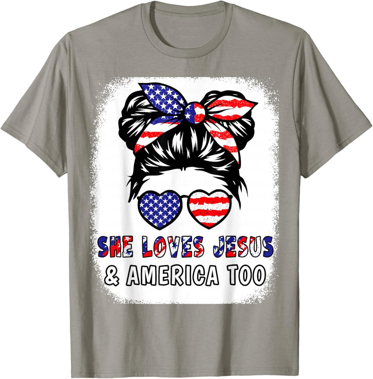 Girl Love Jesus America Cute 4th July Patriotic Teen Toddler T-Shirt - T-Shirt | Sand