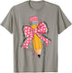Pencil Coquette Bow Test Day Teacher Motivational Testing T-Shirt - T-Shirt | Sand