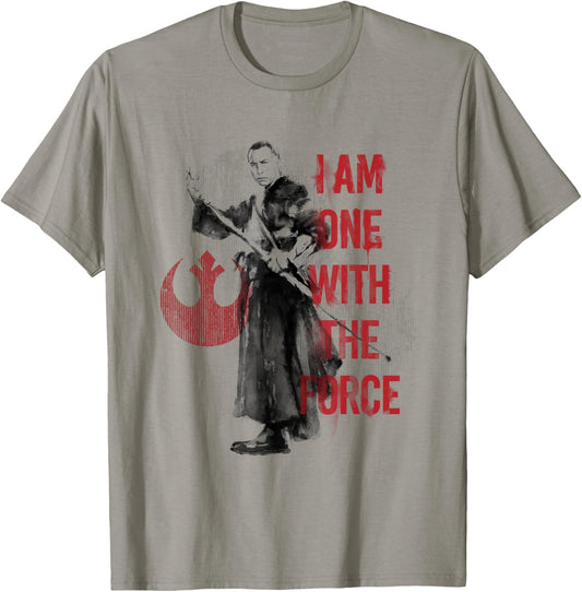 Star Wars Rogue One Am One With The Force Chirrut Retro Logo T-Shirt - T-Shirt | Sand