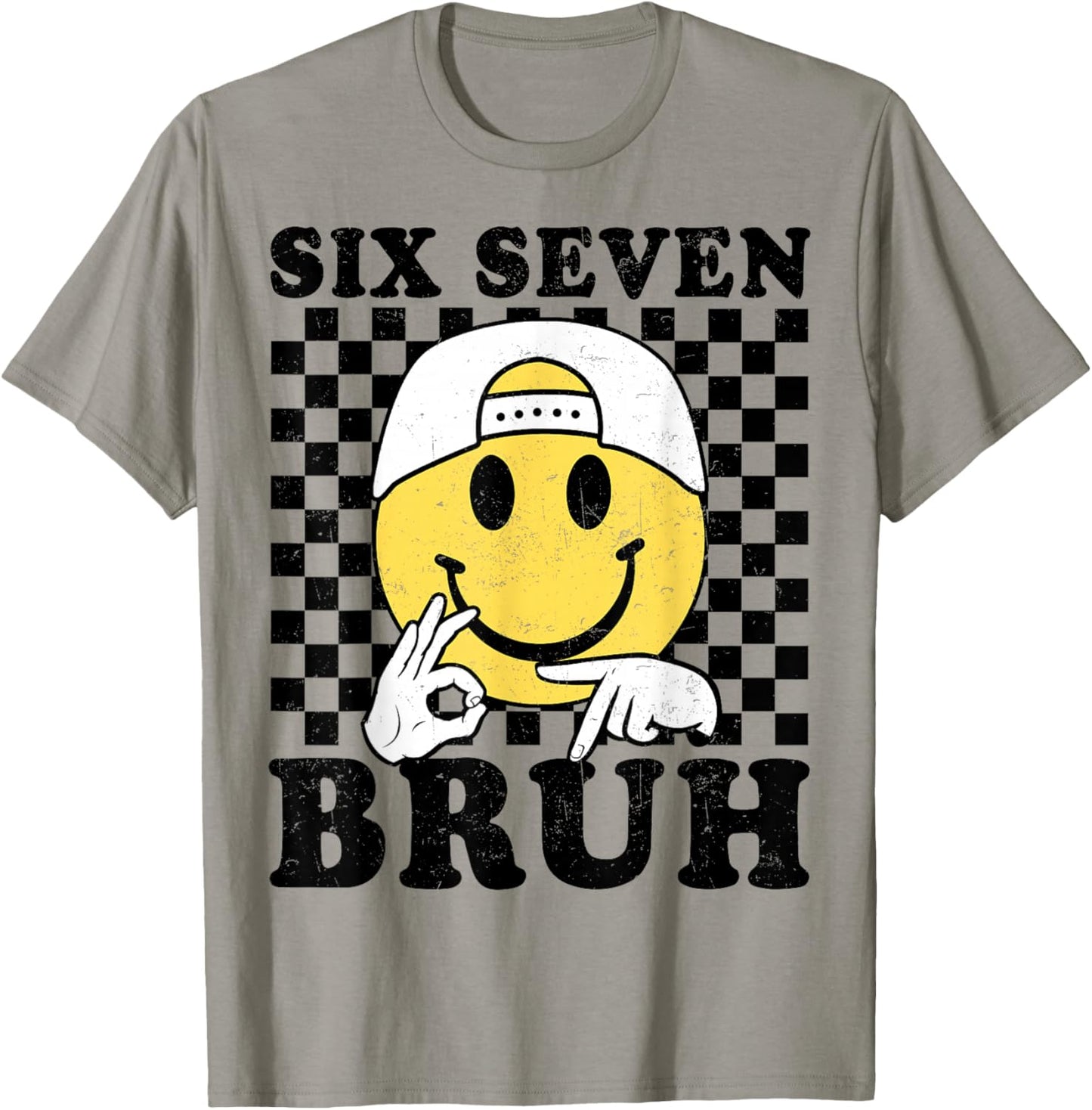 Six Seven Bruh 67 Meme Gen Alpha Slang 6 7 Funny Boys Kids T-Shirt - T-Shirt | Sand