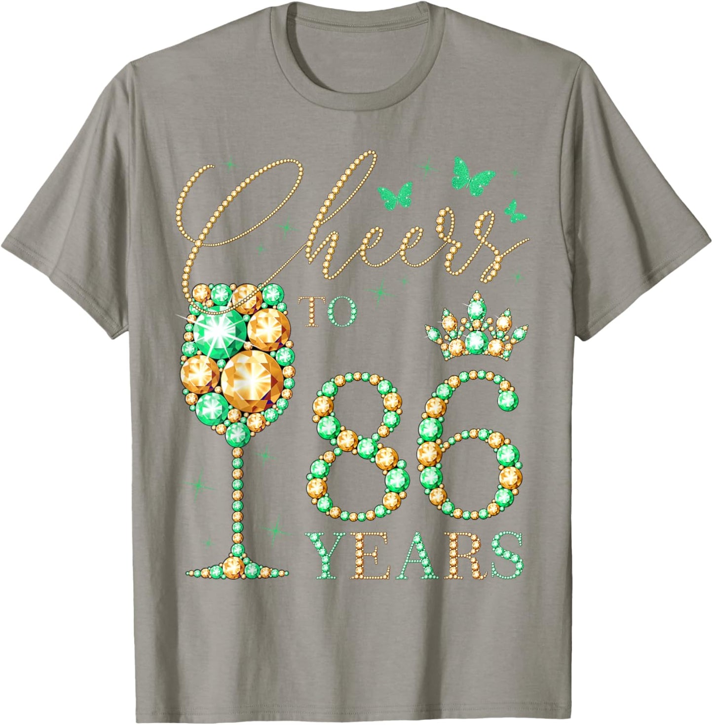 Ein Hoch auf 86 Jahre, 86 Jahre alte Frauen, Königin zum 86. Geburtstag T-Shirt - T-Shirt | Sand