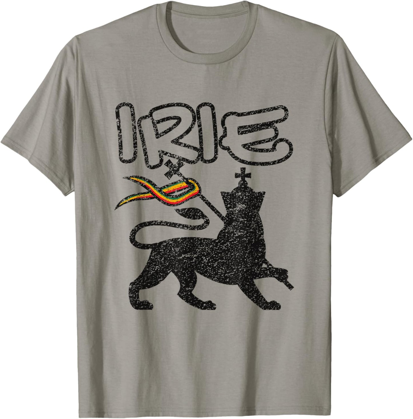 Irie Lion Of Judah Distressed Retro Vintage Reggae T-Shirt - T-Shirt | Sand